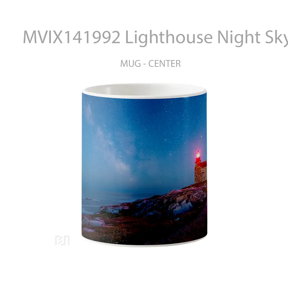 Mug Lighthouse Night Sky Stars Scenery Gelas Pemandangan Alam