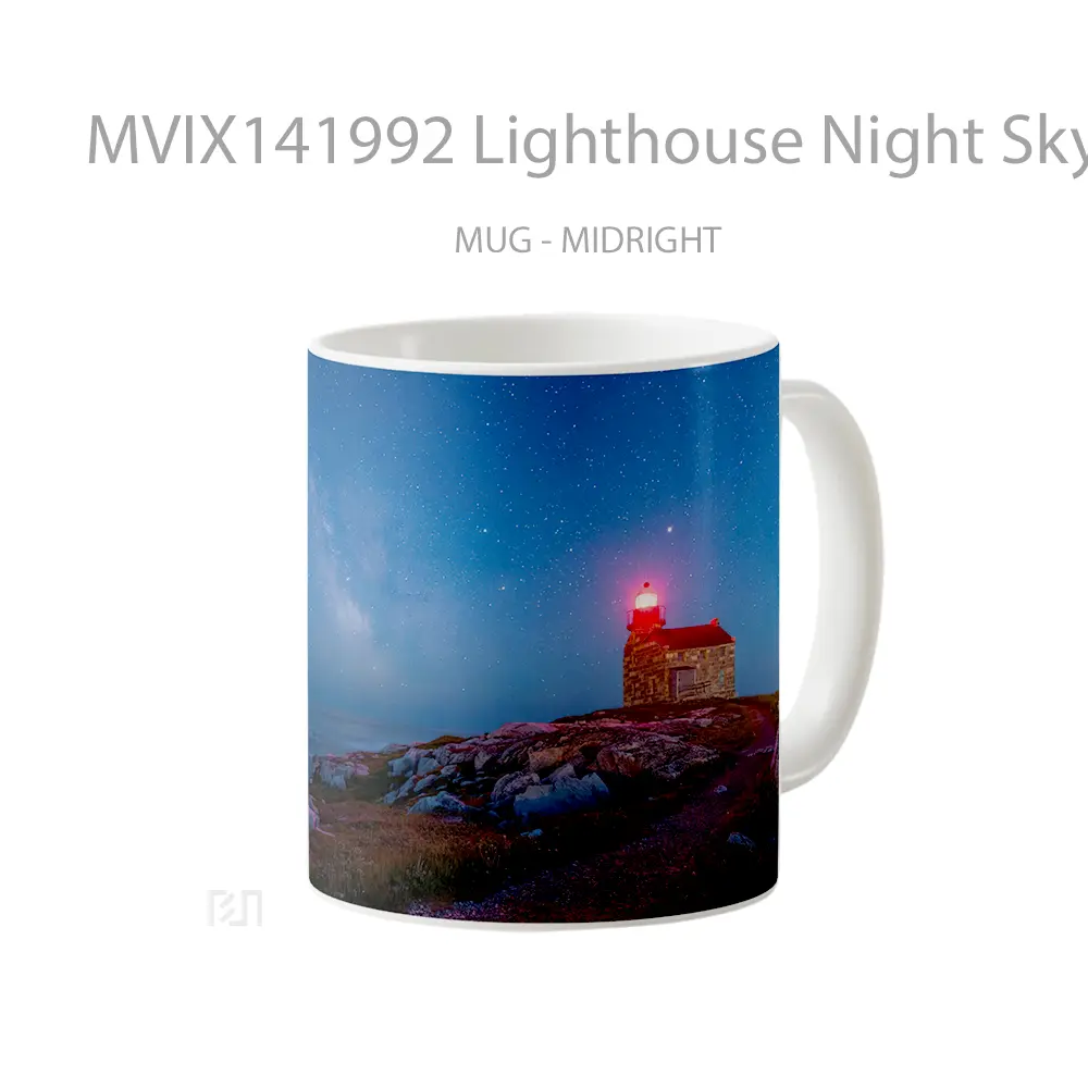 Mug Lighthouse Night Sky Stars Scenery Gelas Pemandangan Alam - All-side / Desain