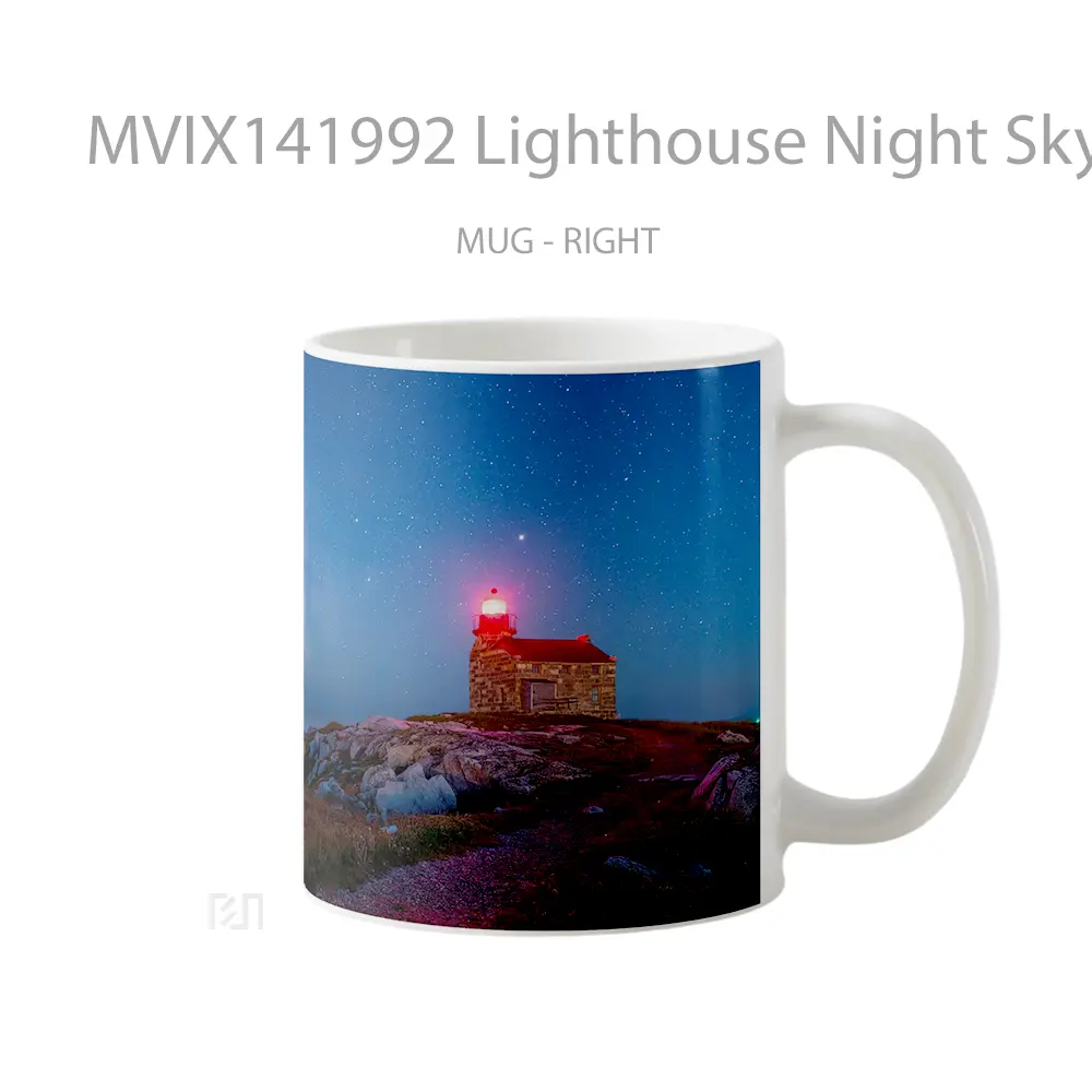 Mug Lighthouse Night Sky Stars Scenery Gelas Pemandangan Alam - All-side / Desain