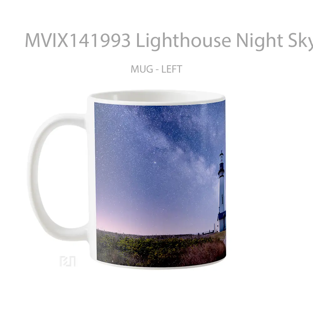 Mug Lighthouse Night Sky Stars Scenery Gelas Pemandangan Alam - All-side / Desain