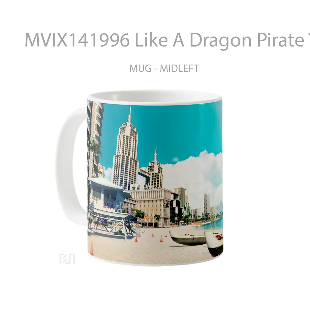 Mug Like A Dragon Pirate Yakuza In Hawaii Beach Gelas Pemandangan Alam - All-side / Desain