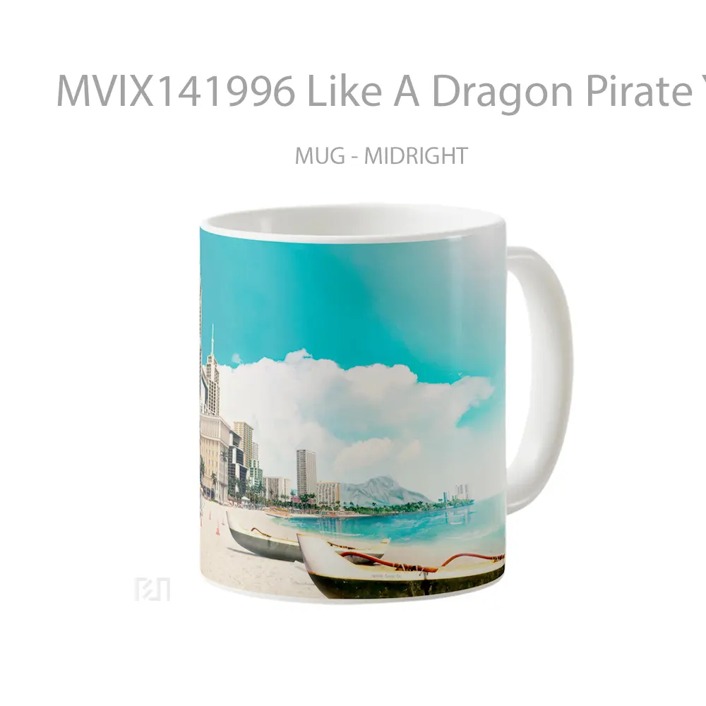 Mug Like A Dragon Pirate Yakuza In Hawaii Beach Gelas Pemandangan Alam - All-side / Desain