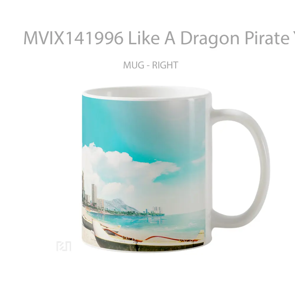 Mug Like A Dragon Pirate Yakuza In Hawaii Beach Gelas Pemandangan Alam - All-side / Desain