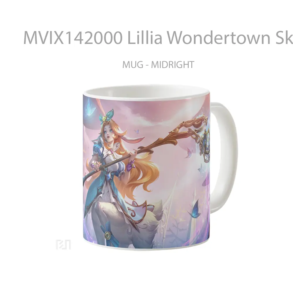Mug Lillia Wondertown Skin Lol Wild Rift Splash Art Cangkir Gamer - All-side / Desain
