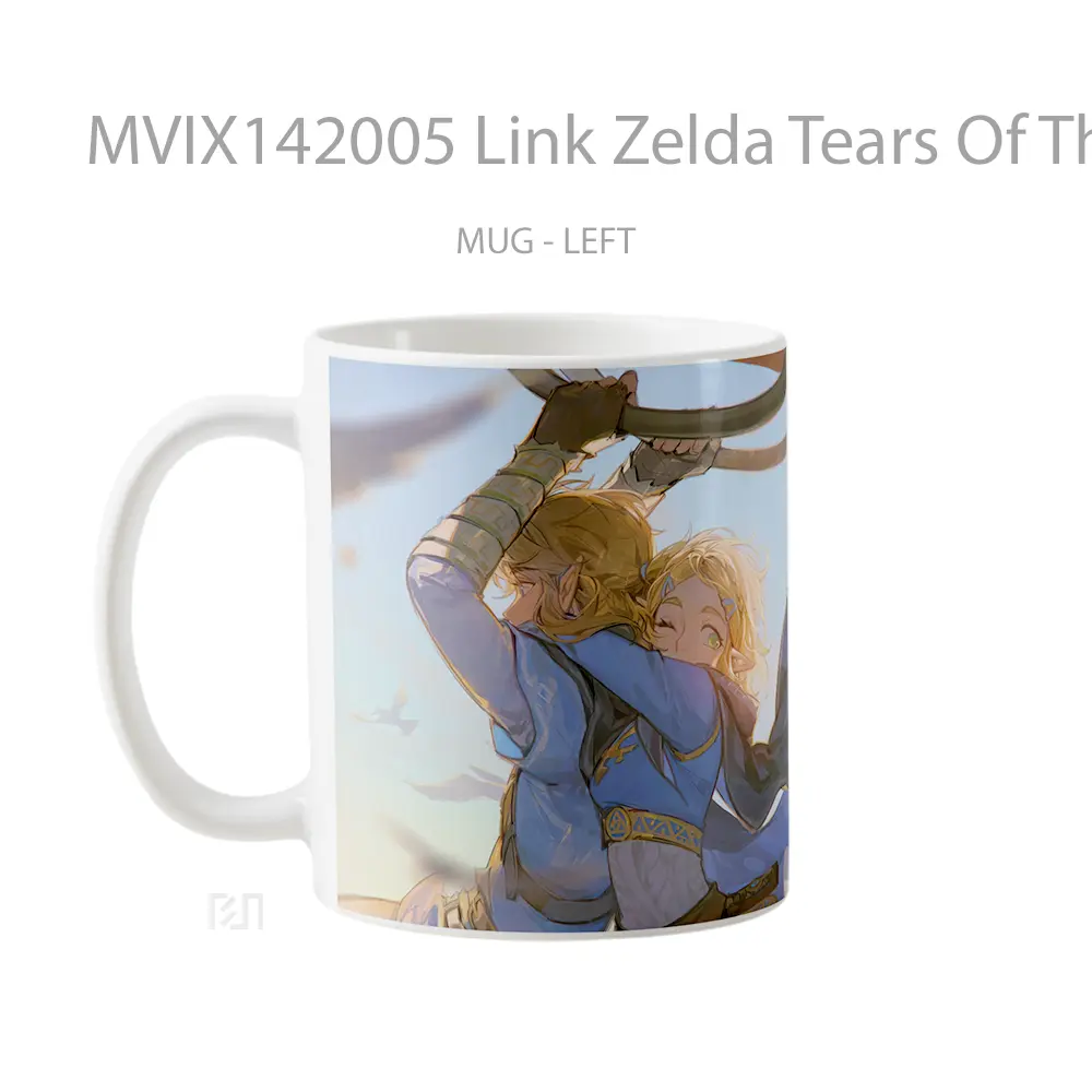 Mug Link Zelda Tears Of The Kingdom Art Gelas Keramik Unik - All-side / Desain