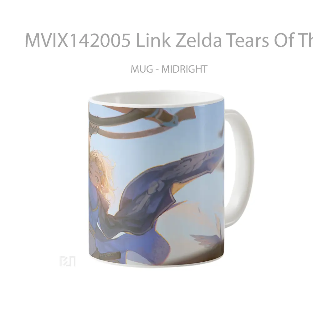 Mug Link Zelda Tears Of The Kingdom Art Gelas Keramik Unik - All-side / Desain
