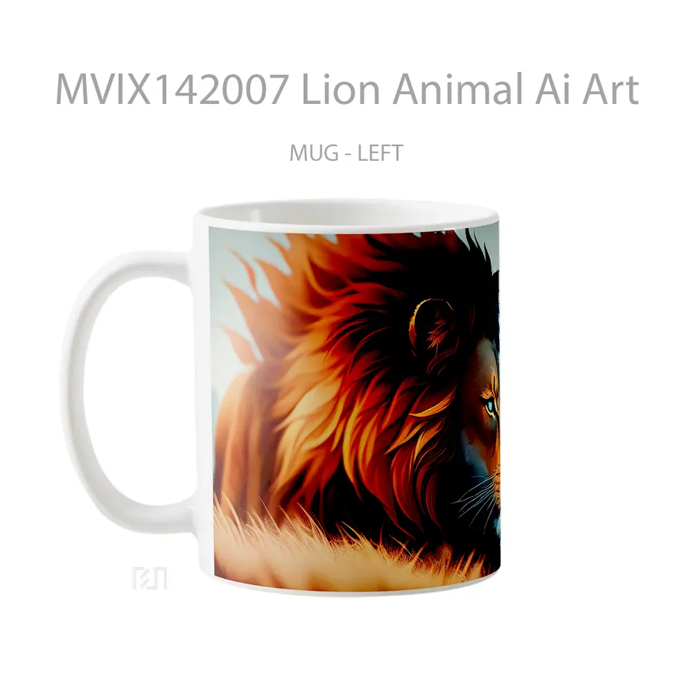 Mug Lion Animal Ai Art Gelas Hewan Lucu - All-side / Desain