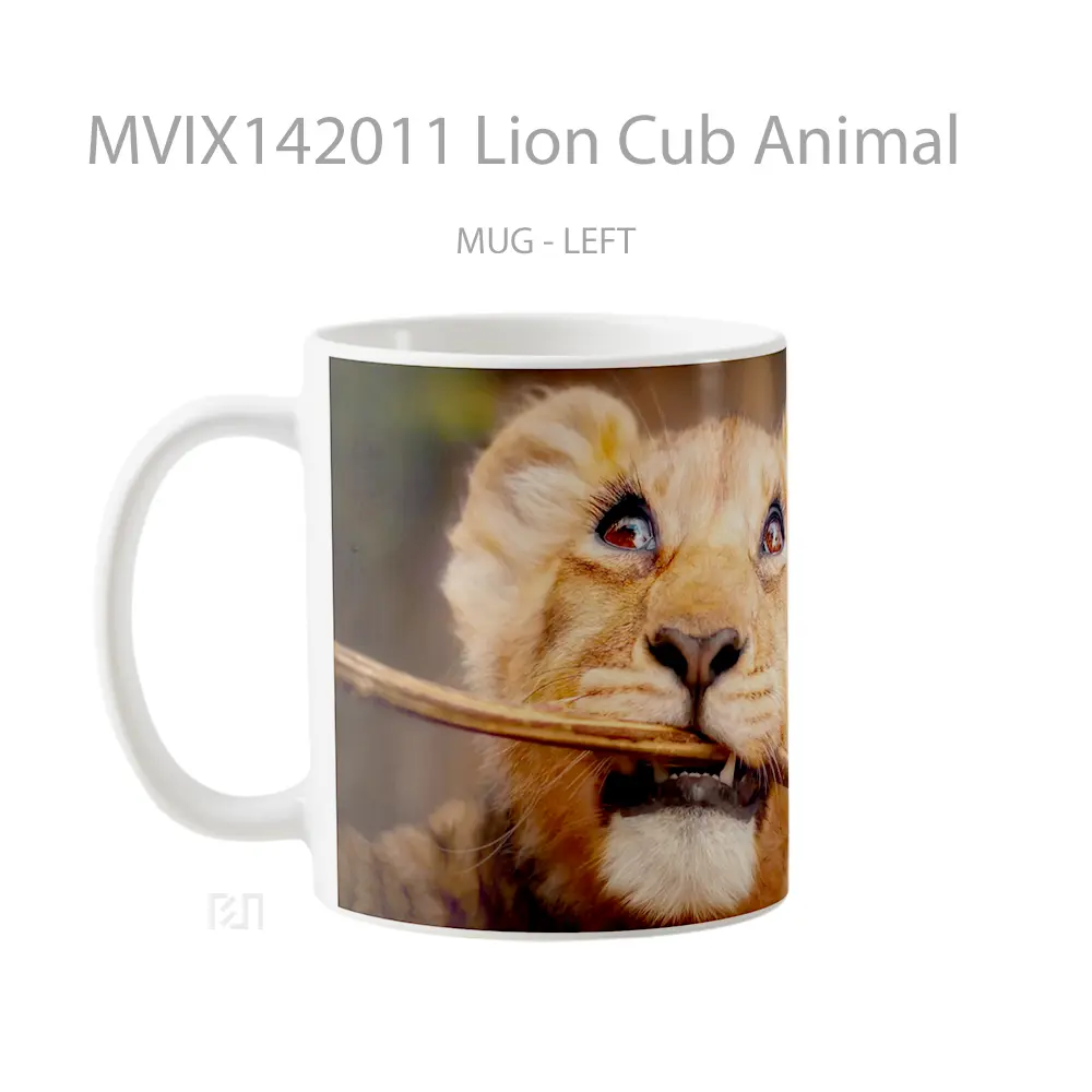 Mug Lion Cub Animal Gelas Hewan Lucu - All-side / Desain