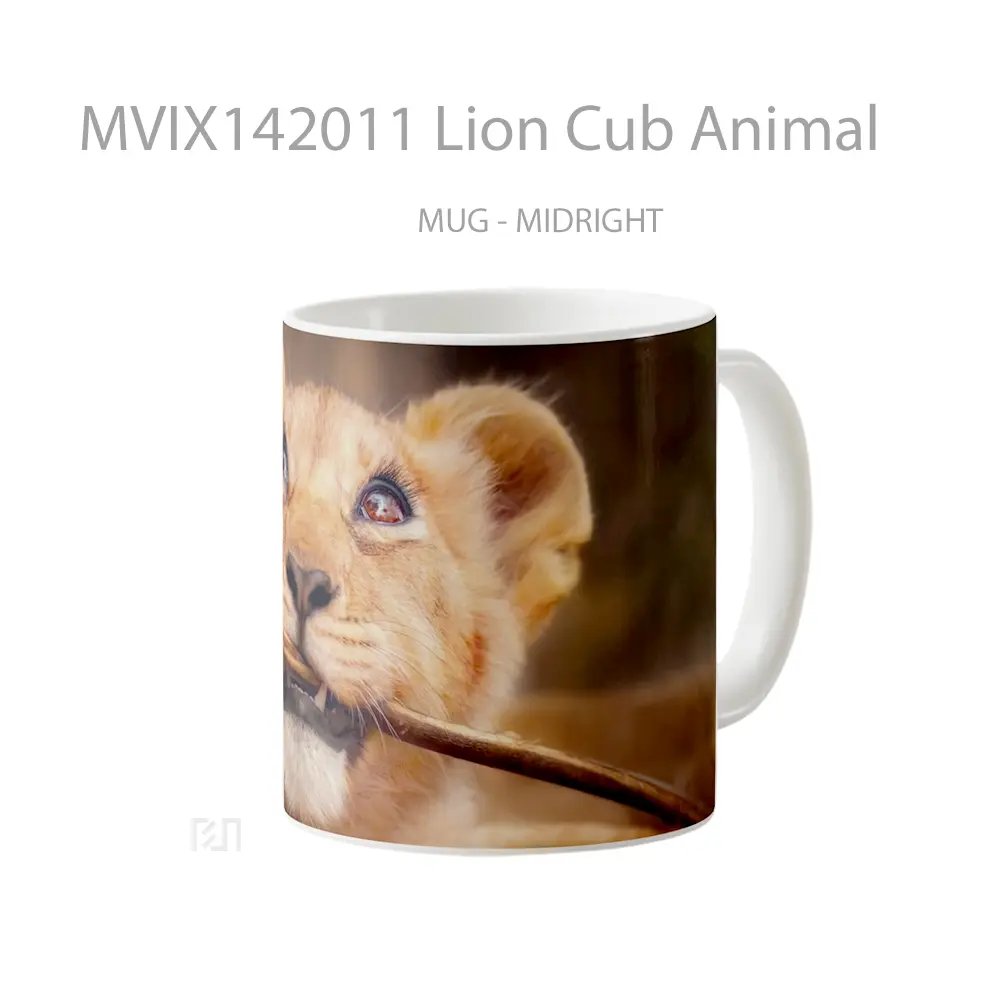 Mug Lion Cub Animal Gelas Hewan Lucu - All-side / Desain