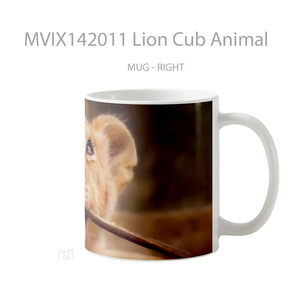 Mug Lion Cub Animal Gelas Hewan Lucu - All-side / Desain