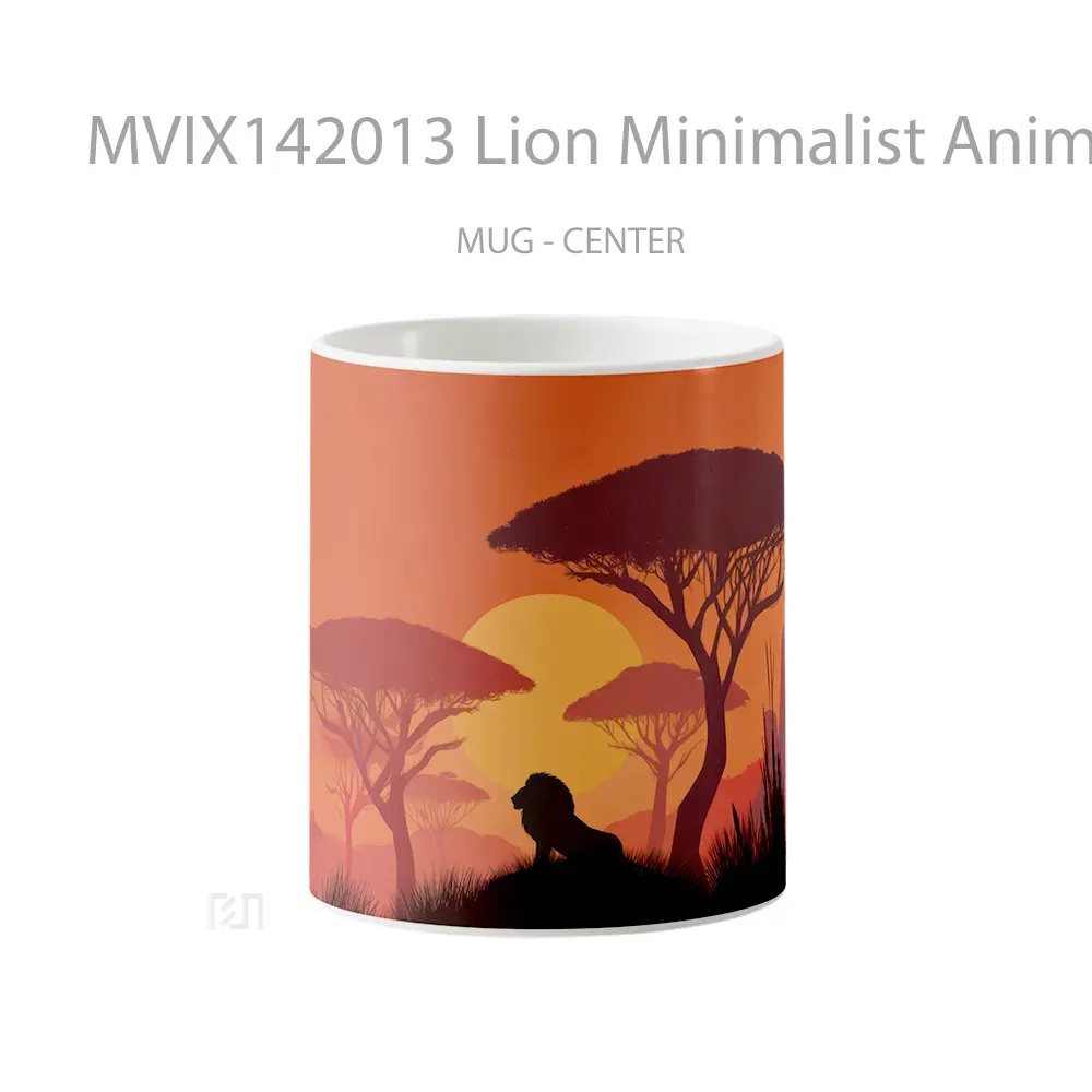 Mug Lion Minimalist Animal Gelas Hewan Lucu