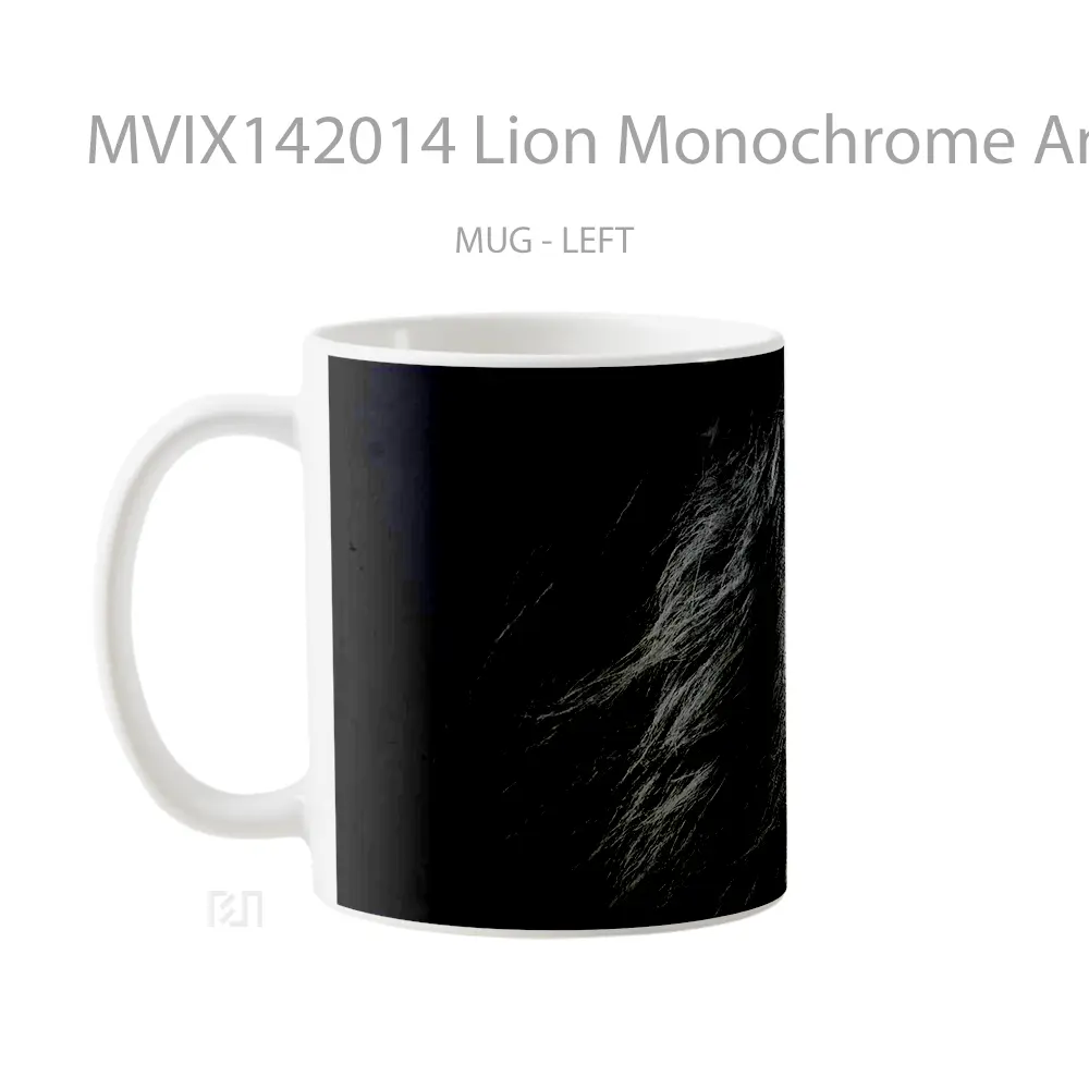 Mug Lion Monochrome Animal Gelas Hewan Lucu - All-side / Desain