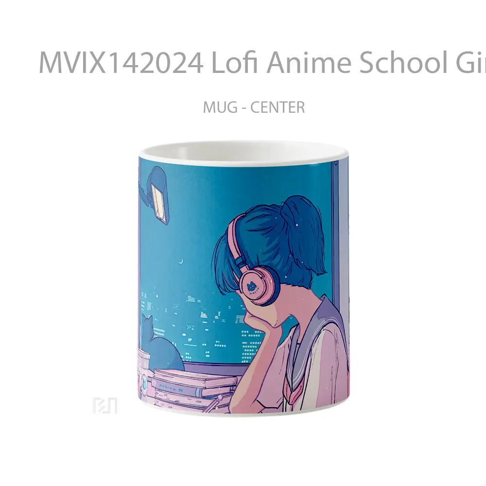 Mug Lofi Anime School Girl Digital Ar Cangkir Anime