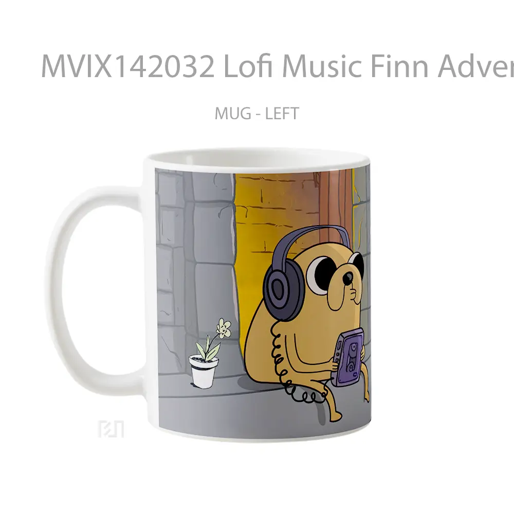 Mug Lofi Music Finn Adventure Time Digital Art Gelas Keramik Unik - All-side / Desain
