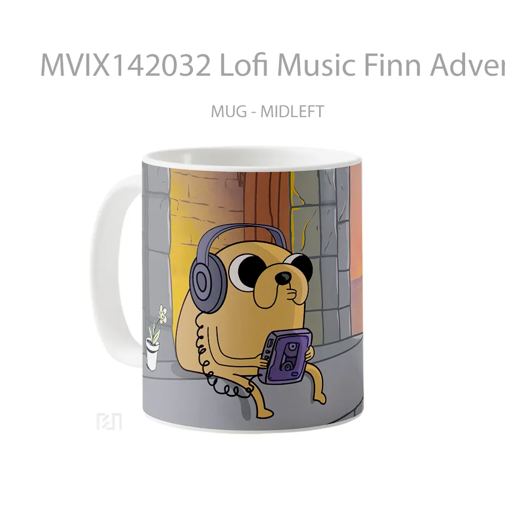 Mug Lofi Music Finn Adventure Time Digital Art Gelas Keramik Unik - All-side / Desain