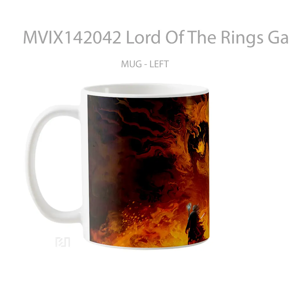 Mug Lord Of The Rings Gandalf Vs Balrog Gelas Keramik Unik - All-side / Desain