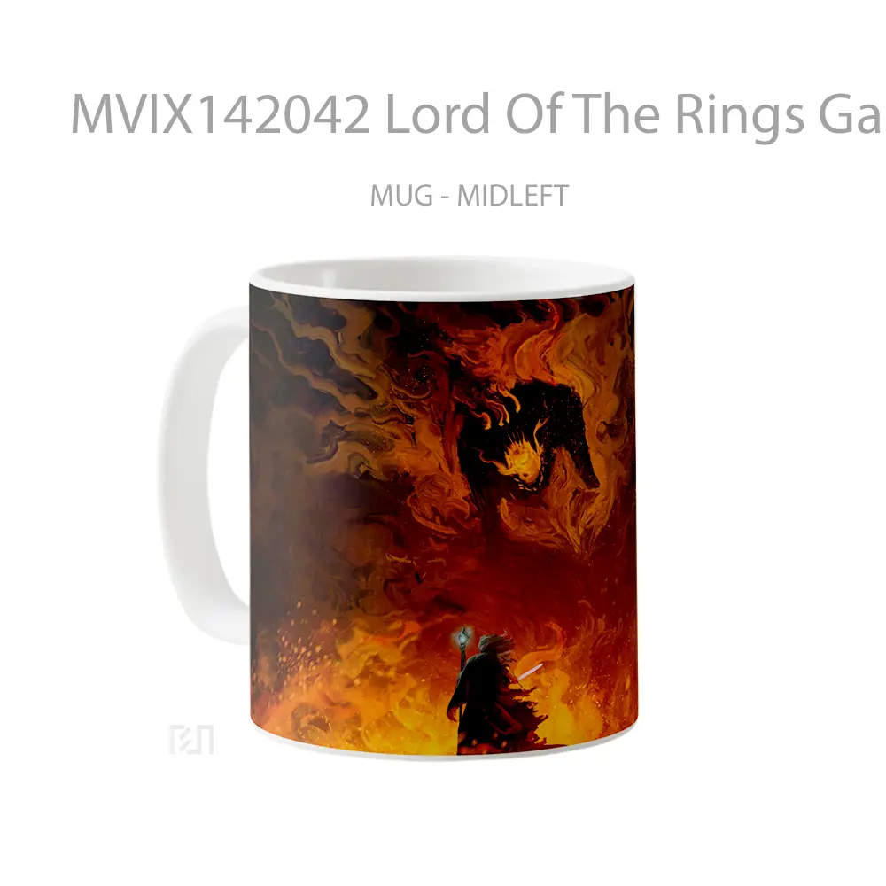 Mug Lord Of The Rings Gandalf Vs Balrog Gelas Keramik Unik - All-side / Desain