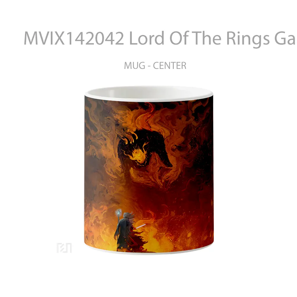 Mug Lord Of The Rings Gandalf Vs Balrog Gelas Keramik Unik