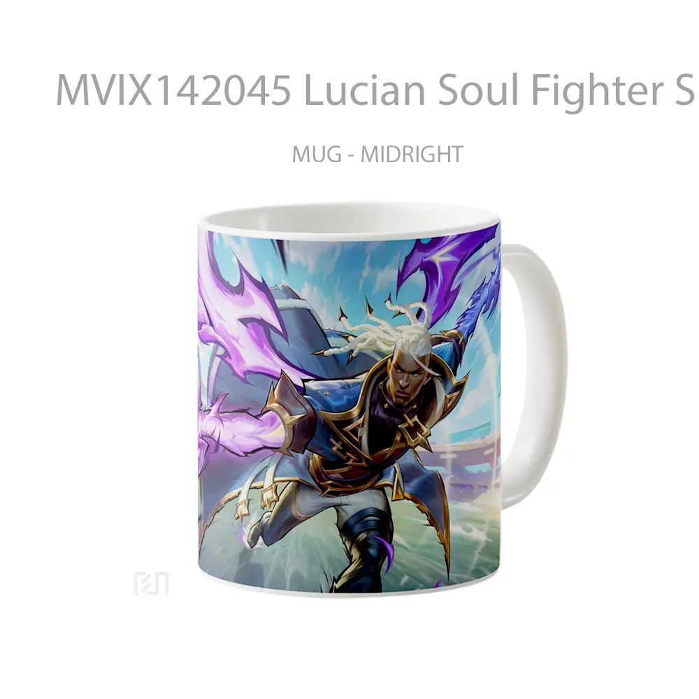 Mug Lucian Soul Fighter Skin Lol Wild Rift Splash Art Cangkir Gamer - All-side / Desain