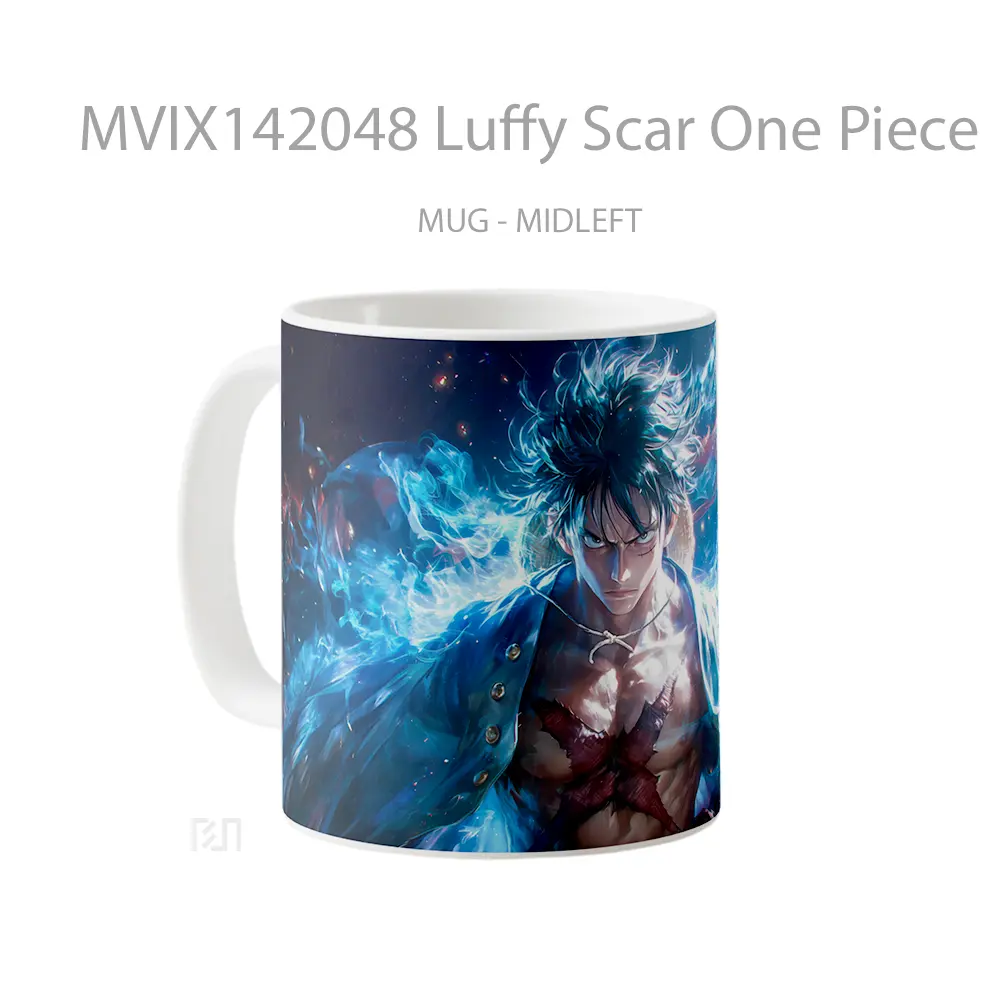 Mug Luffy Scar One Piece Cangkir Anime - All-side / Desain