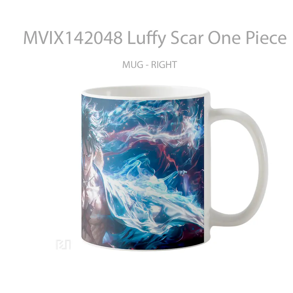 Mug Luffy Scar One Piece Cangkir Anime - All-side / Desain