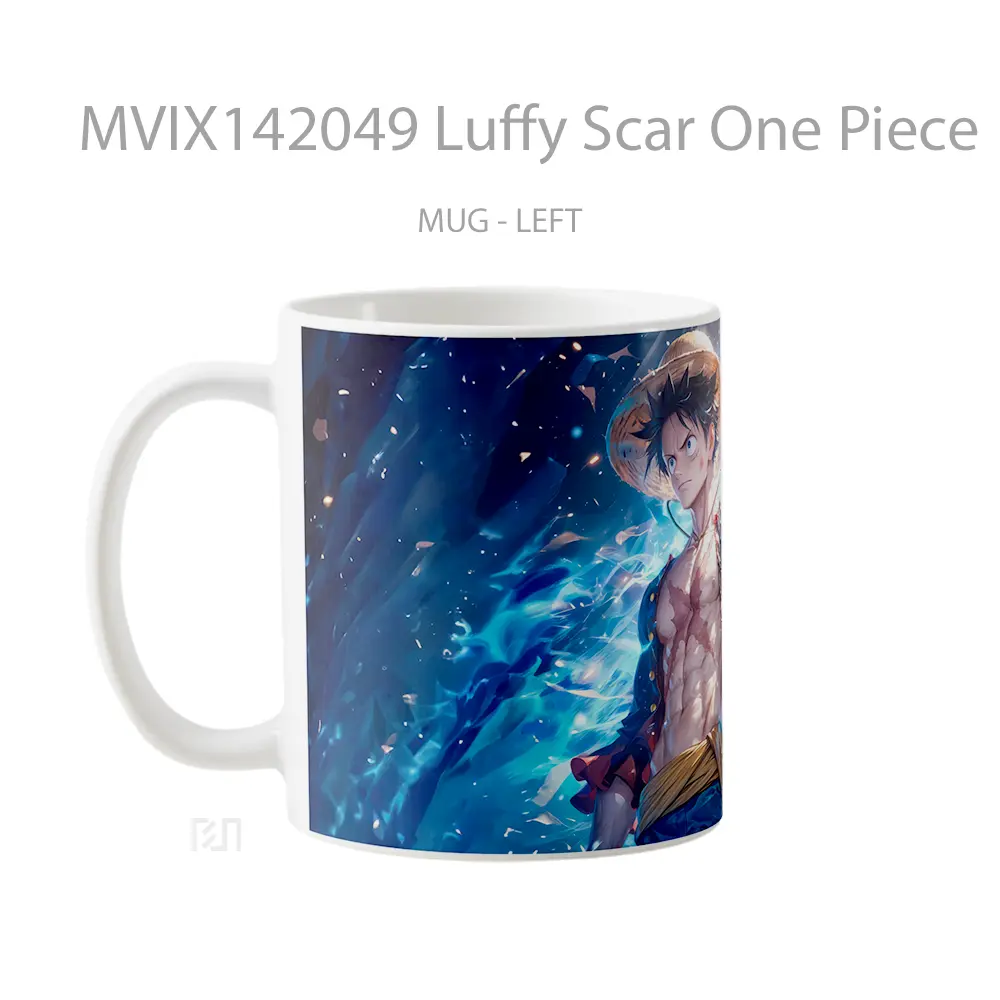 Mug Luffy Scar One Piece Cangkir Anime - All-side / Desain