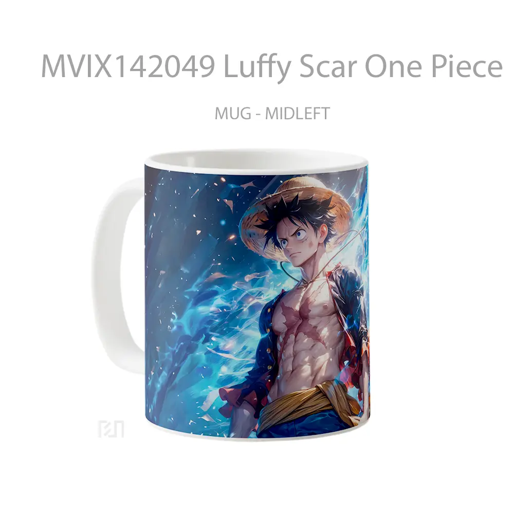 Mug Luffy Scar One Piece Cangkir Anime - All-side / Desain