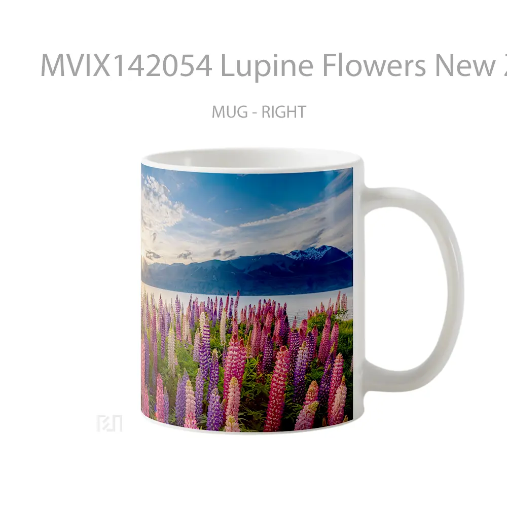 Mug Lupine Flowers New Zealand Scenery Natur Gelas Keramik Unik - All-side / Desain