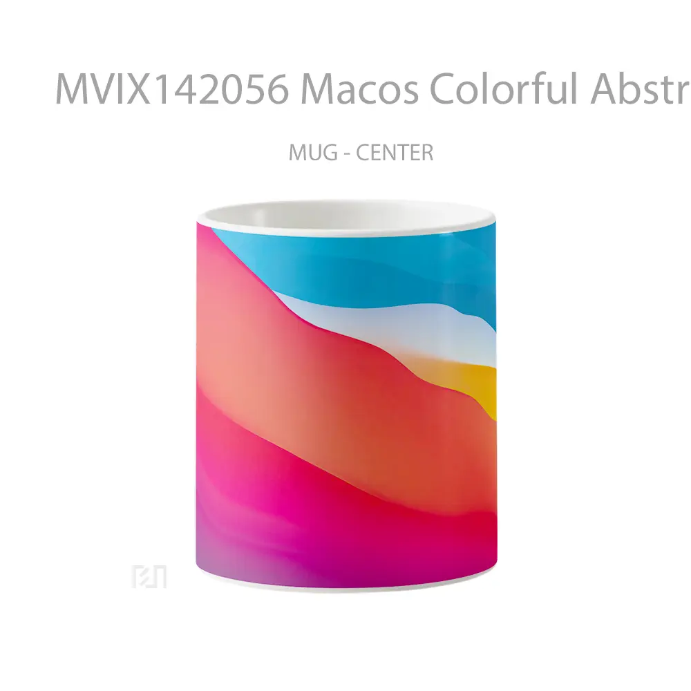 Mug Macos Colorful Abstract Background Gelas Keramik Unik