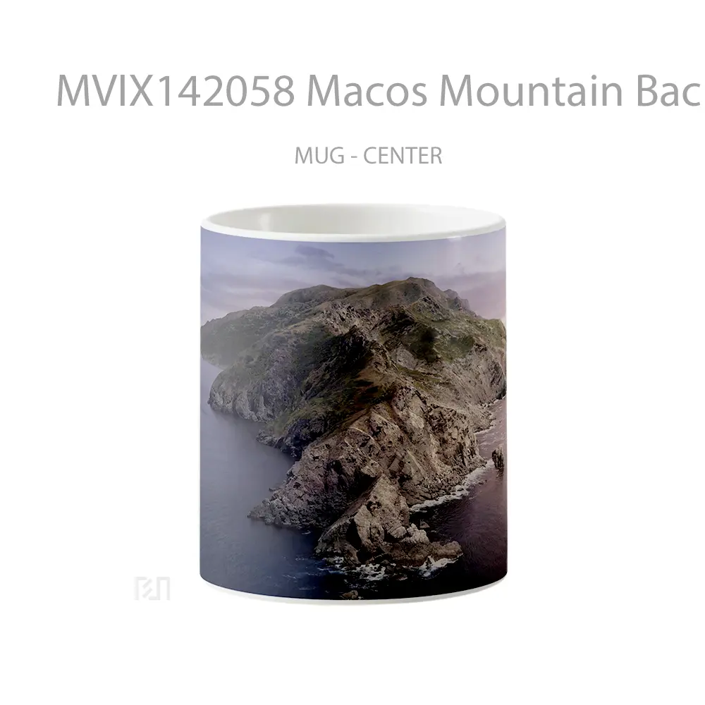 Mug Macos Mountain Background Scenery Gelas Pemandangan Alam