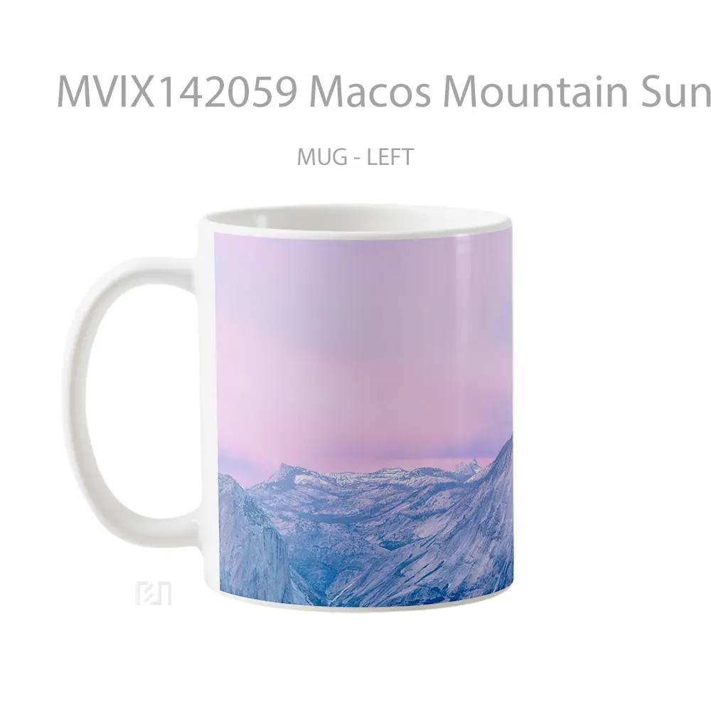 Mug Macos Mountain Sunset Yosemite Park Scenery Gelas Pemandangan Alam - All-side / Desain