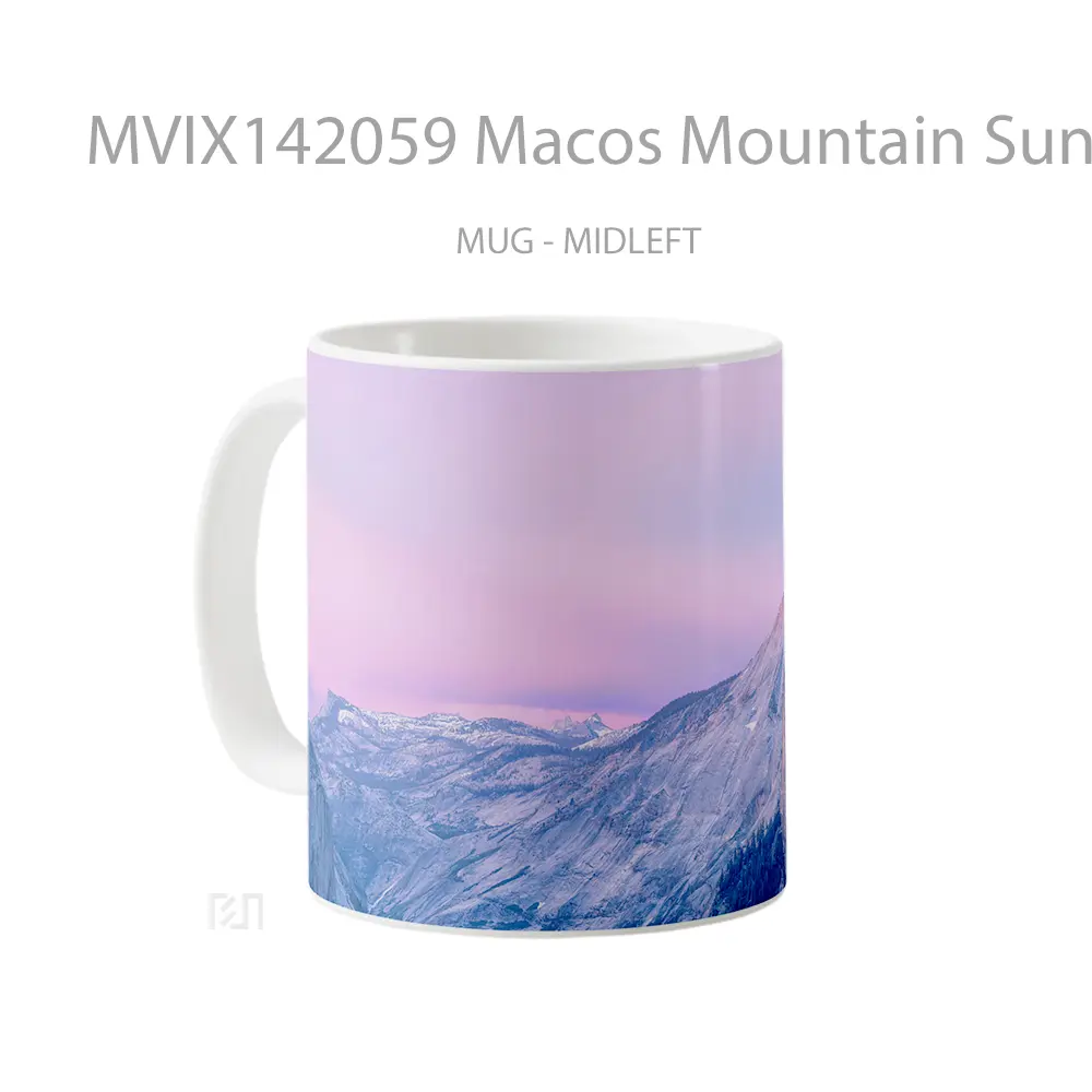 Mug Macos Mountain Sunset Yosemite Park Scenery Gelas Pemandangan Alam - All-side / Desain