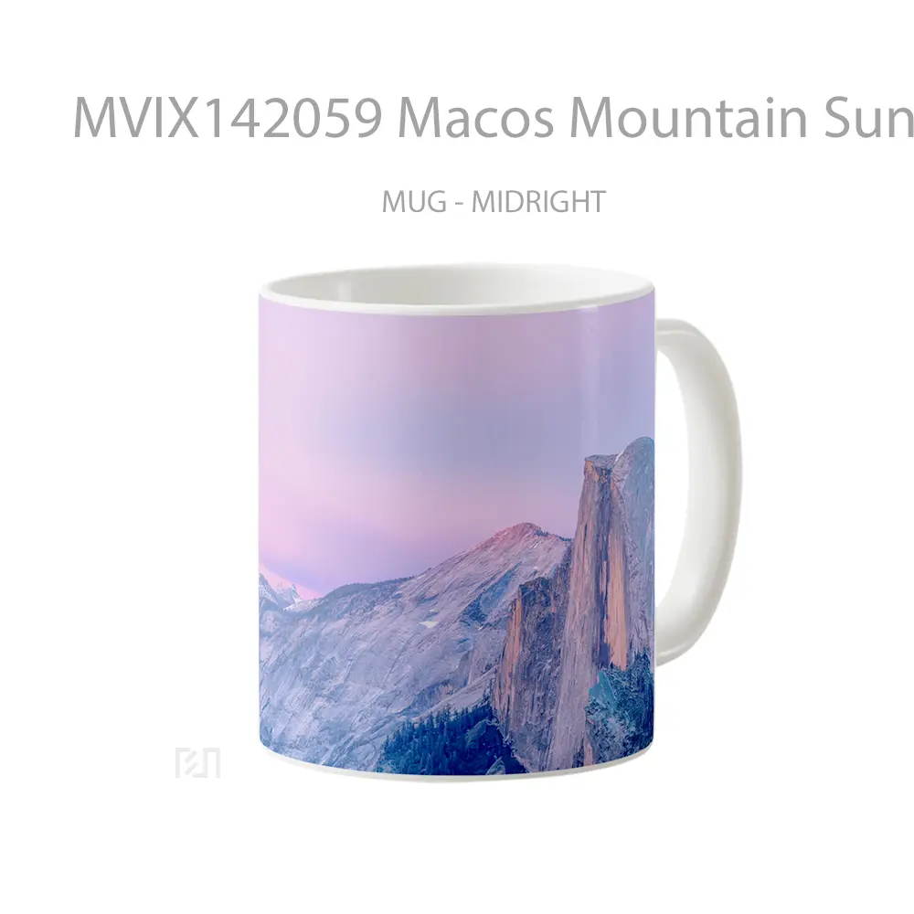 Mug Macos Mountain Sunset Yosemite Park Scenery Gelas Pemandangan Alam - All-side / Desain