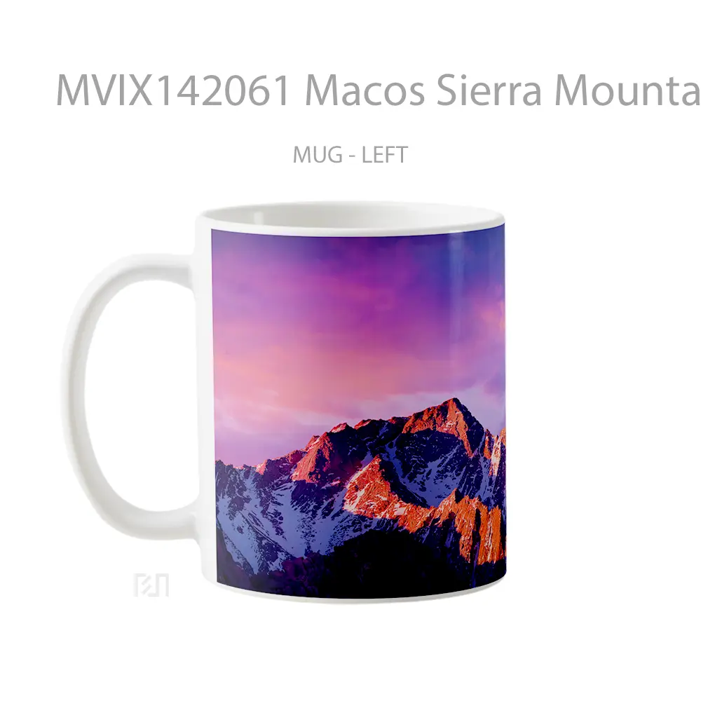 Mug Macos Sierra Mountain Snow Alpenglow Scenery Gelas Pemandangan Alam - All-side / Desain