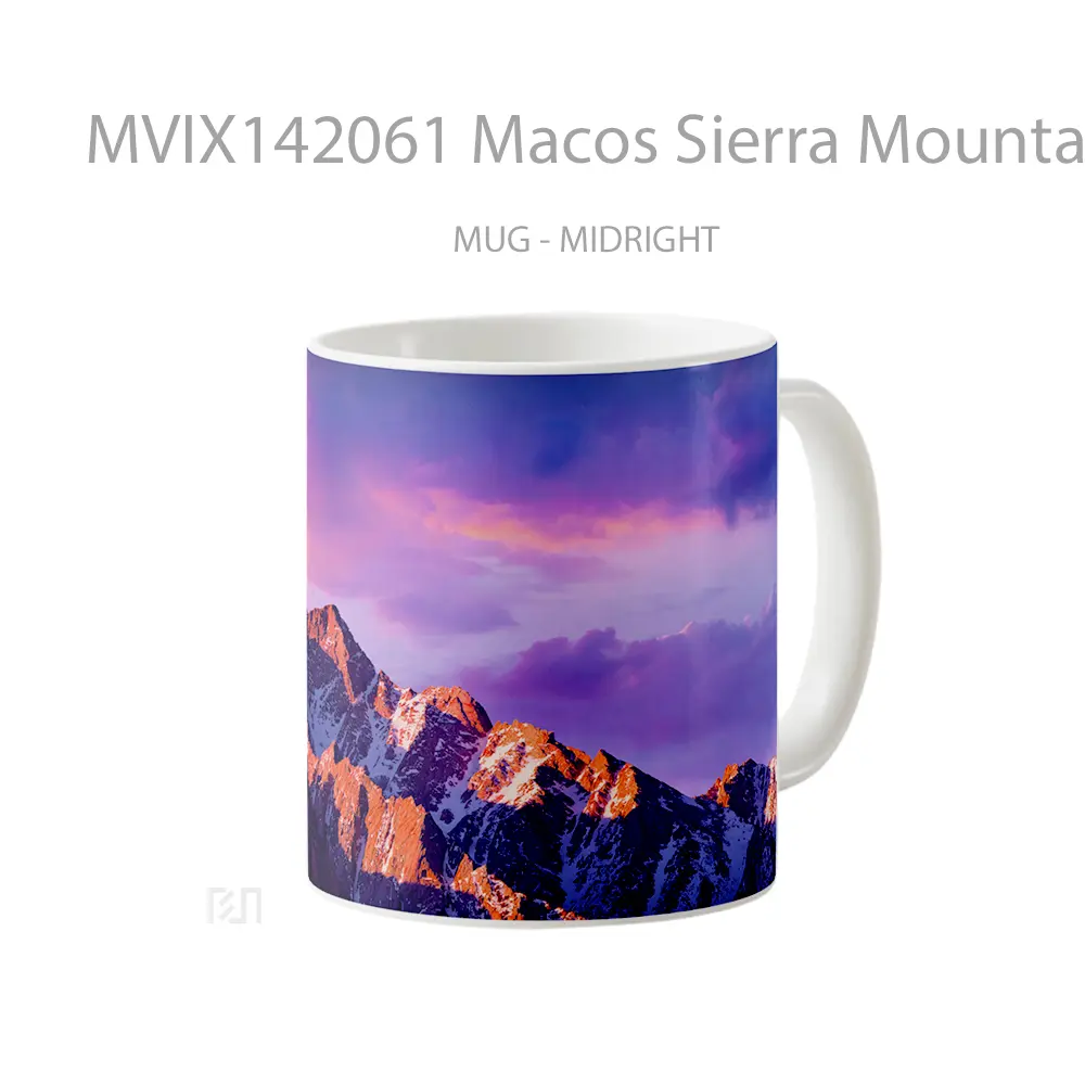 Mug Macos Sierra Mountain Snow Alpenglow Scenery Gelas Pemandangan Alam - All-side / Desain