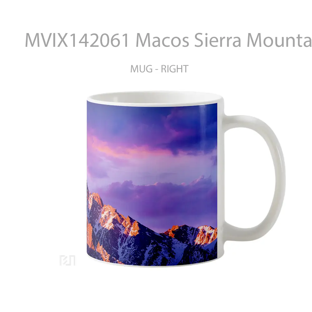 Mug Macos Sierra Mountain Snow Alpenglow Scenery Gelas Pemandangan Alam - All-side / Desain