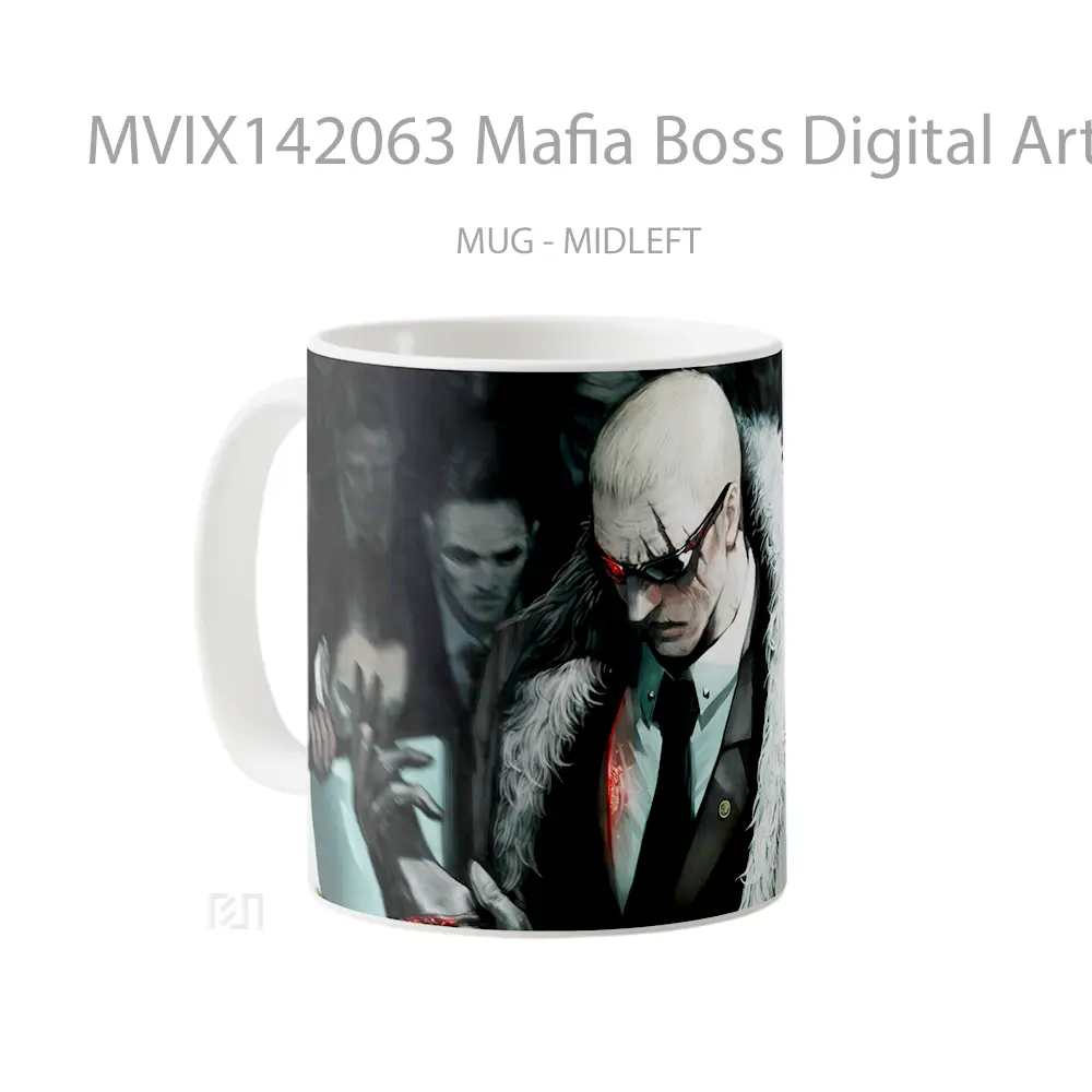 Mug Mafia Boss Digital Art Gelas Keramik Unik - All-side / Desain