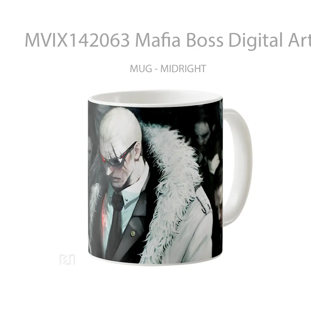 Mug Mafia Boss Digital Art Gelas Keramik Unik - All-side / Desain