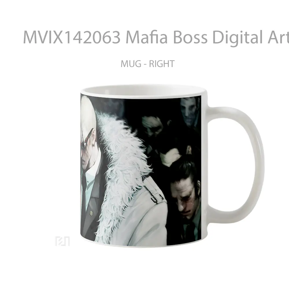 Mug Mafia Boss Digital Art Gelas Keramik Unik - All-side / Desain