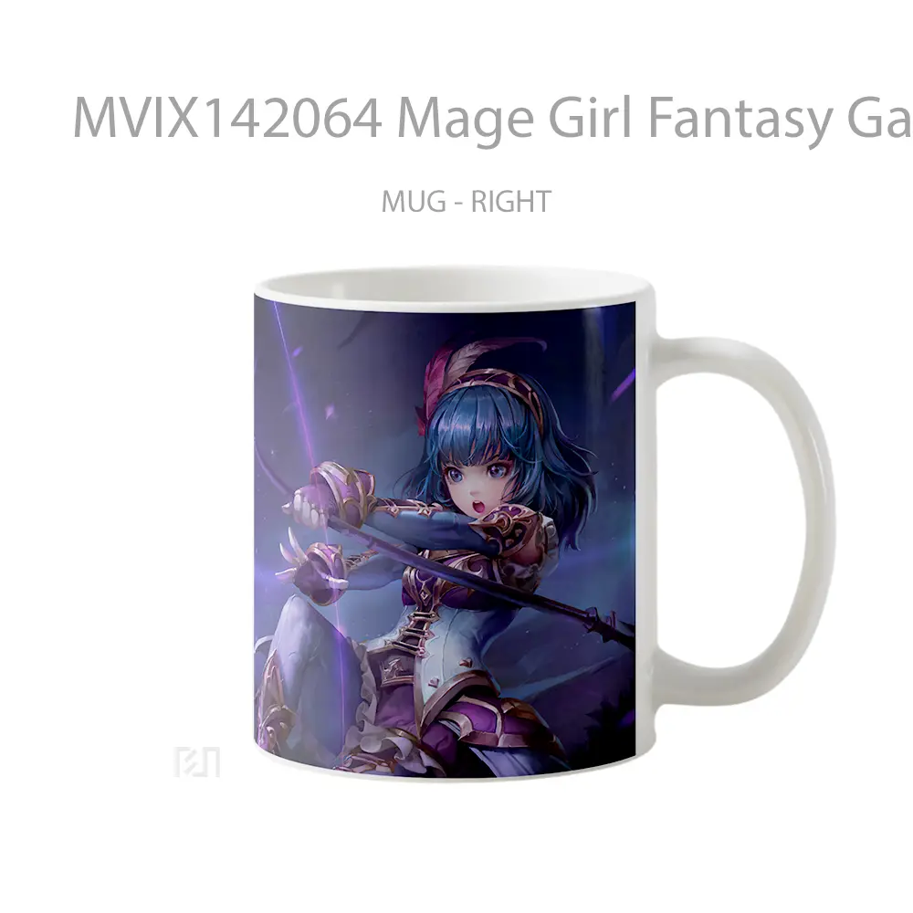 Mug Mage Girl Fantasy Game Talion Gelas Hewan Lucu - All-side / Desain