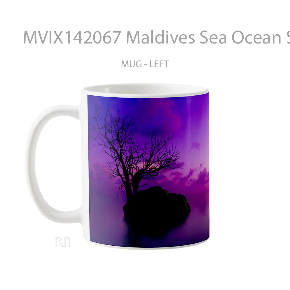 Mug Maldives Sea Ocean Sunrise Scenery Alpenglow Gelas Pemandangan Alam - All-side / Desain