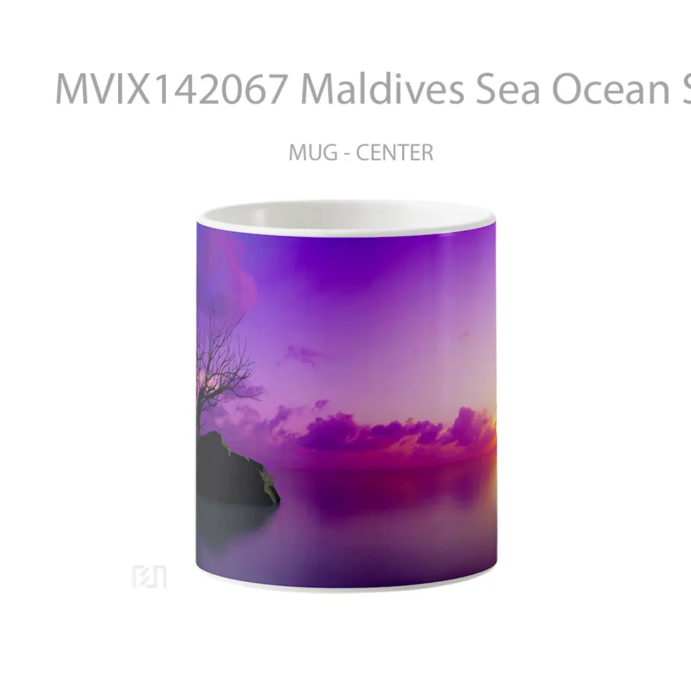 Mug Maldives Sea Ocean Sunrise Scenery Alpenglow Gelas Pemandangan Alam