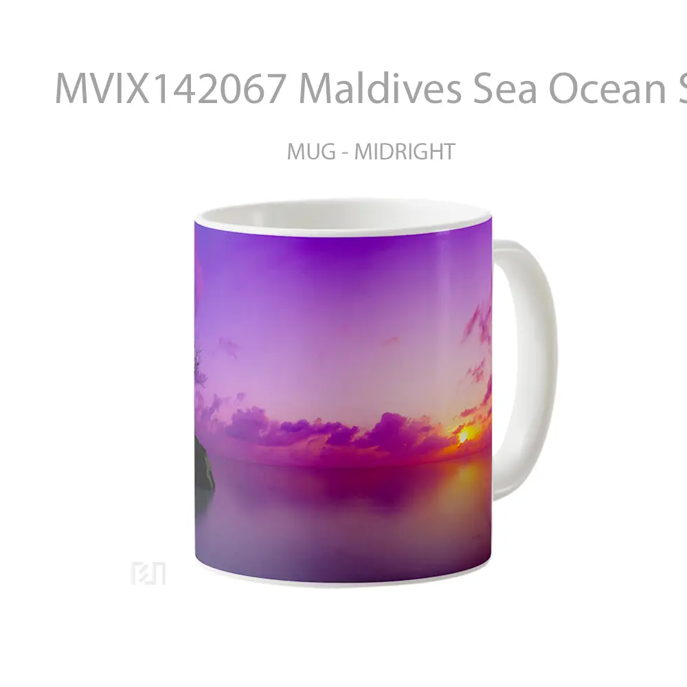 Mug Maldives Sea Ocean Sunrise Scenery Alpenglow Gelas Pemandangan Alam - All-side / Desain