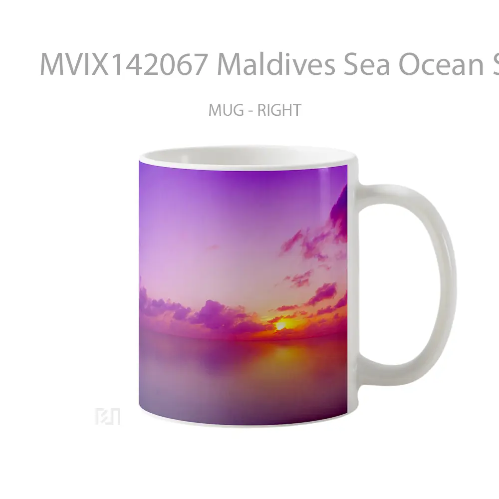 Mug Maldives Sea Ocean Sunrise Scenery Alpenglow Gelas Pemandangan Alam - All-side / Desain