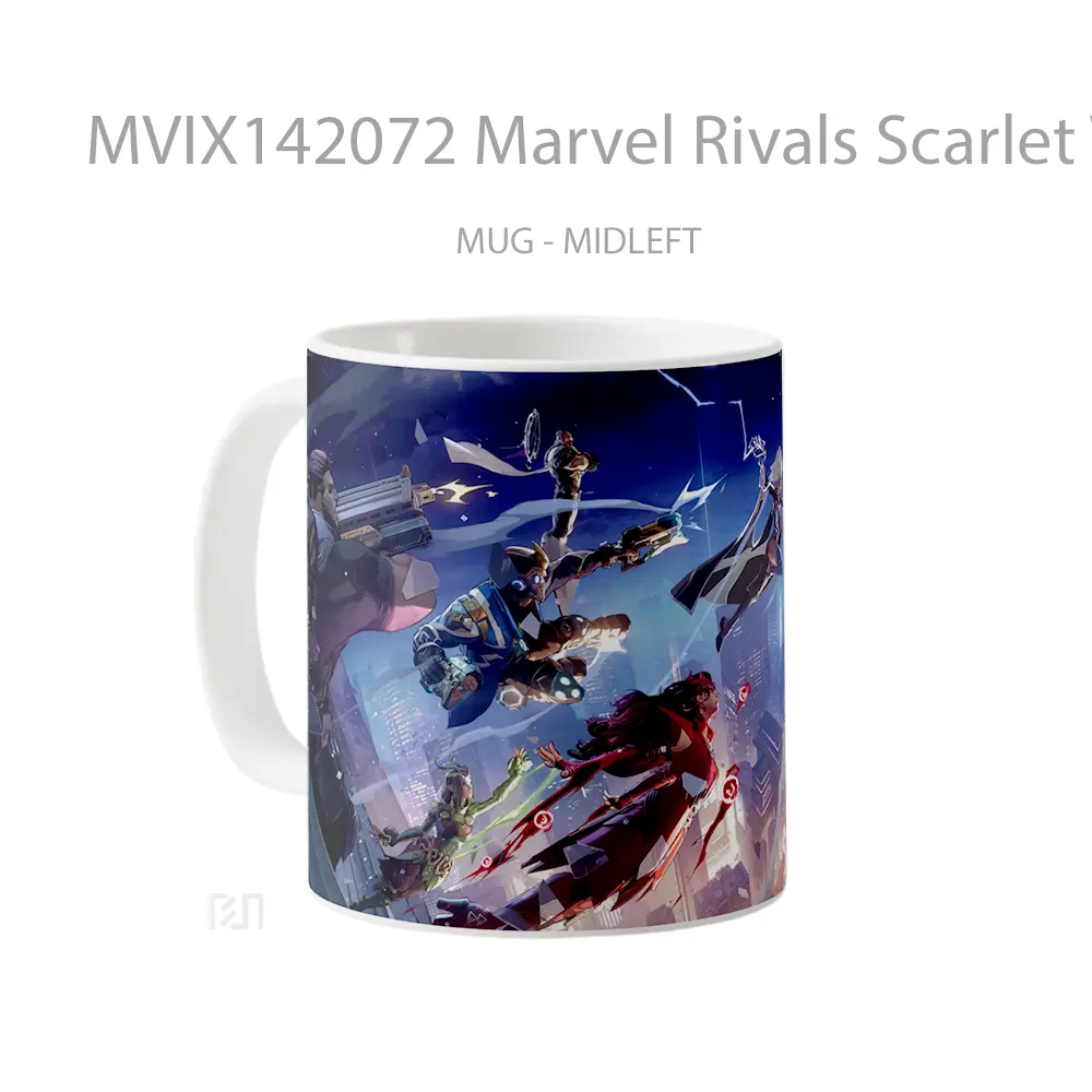 Mug Marvel Rivals Scarlet Witch Star Lord Punisher Mantis Storm Magneto Gelas Superhero - All-side / Desain
