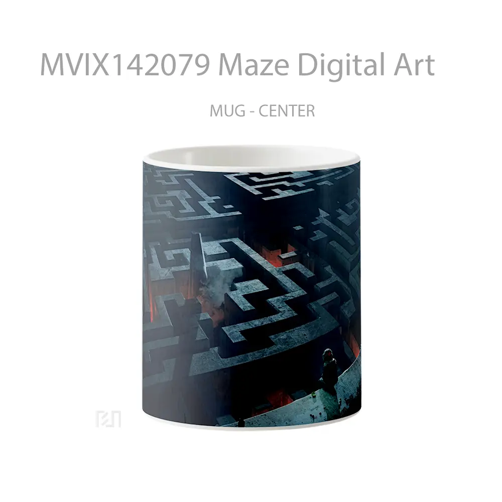 Mug Maze Digital Art Gelas Keramik Unik