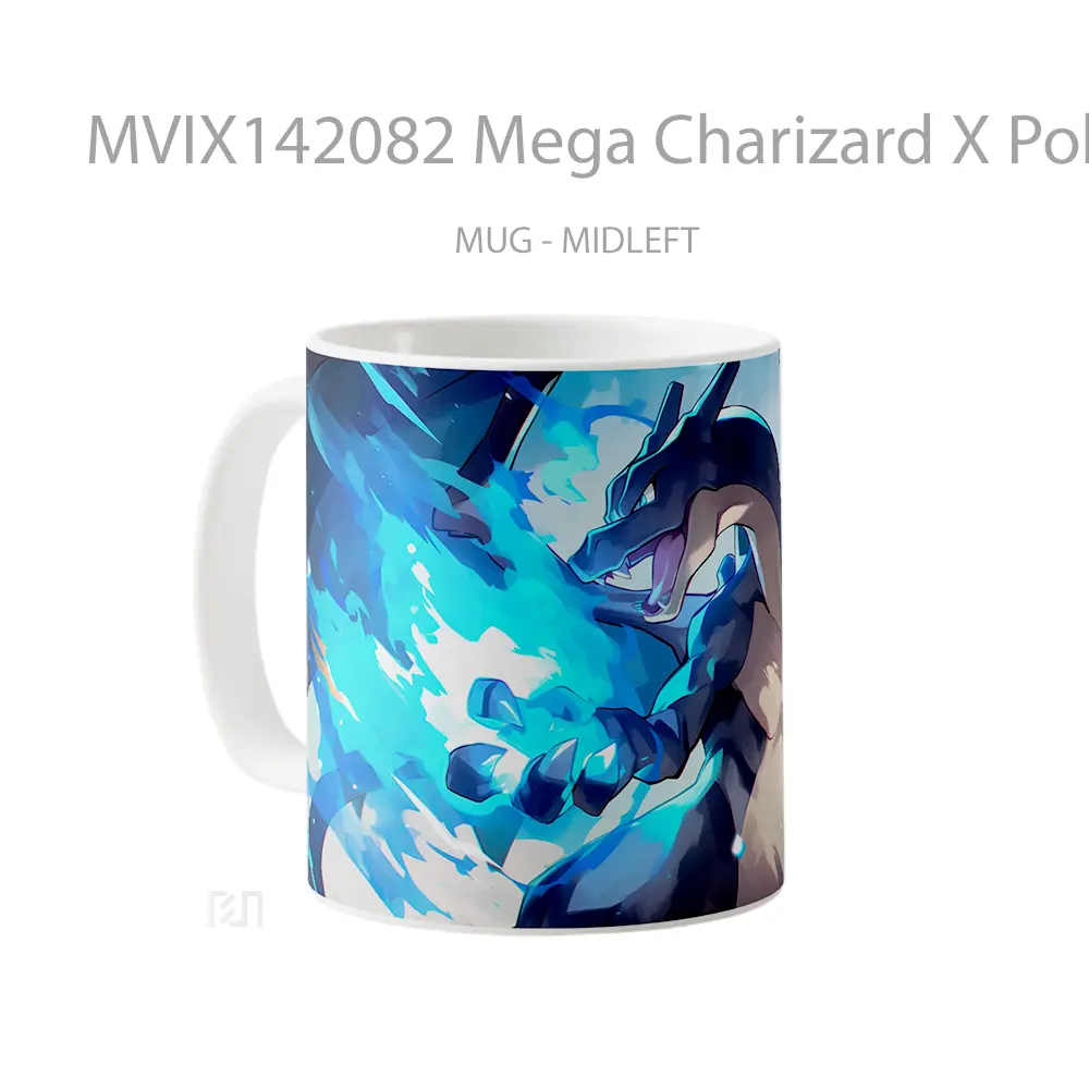 Mug Mega Charizard X Pokemon Gelas Keramik Unik - All-side / Desain