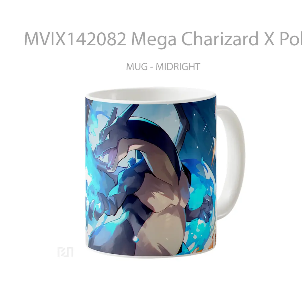 Mug Mega Charizard X Pokemon Gelas Keramik Unik - All-side / Desain
