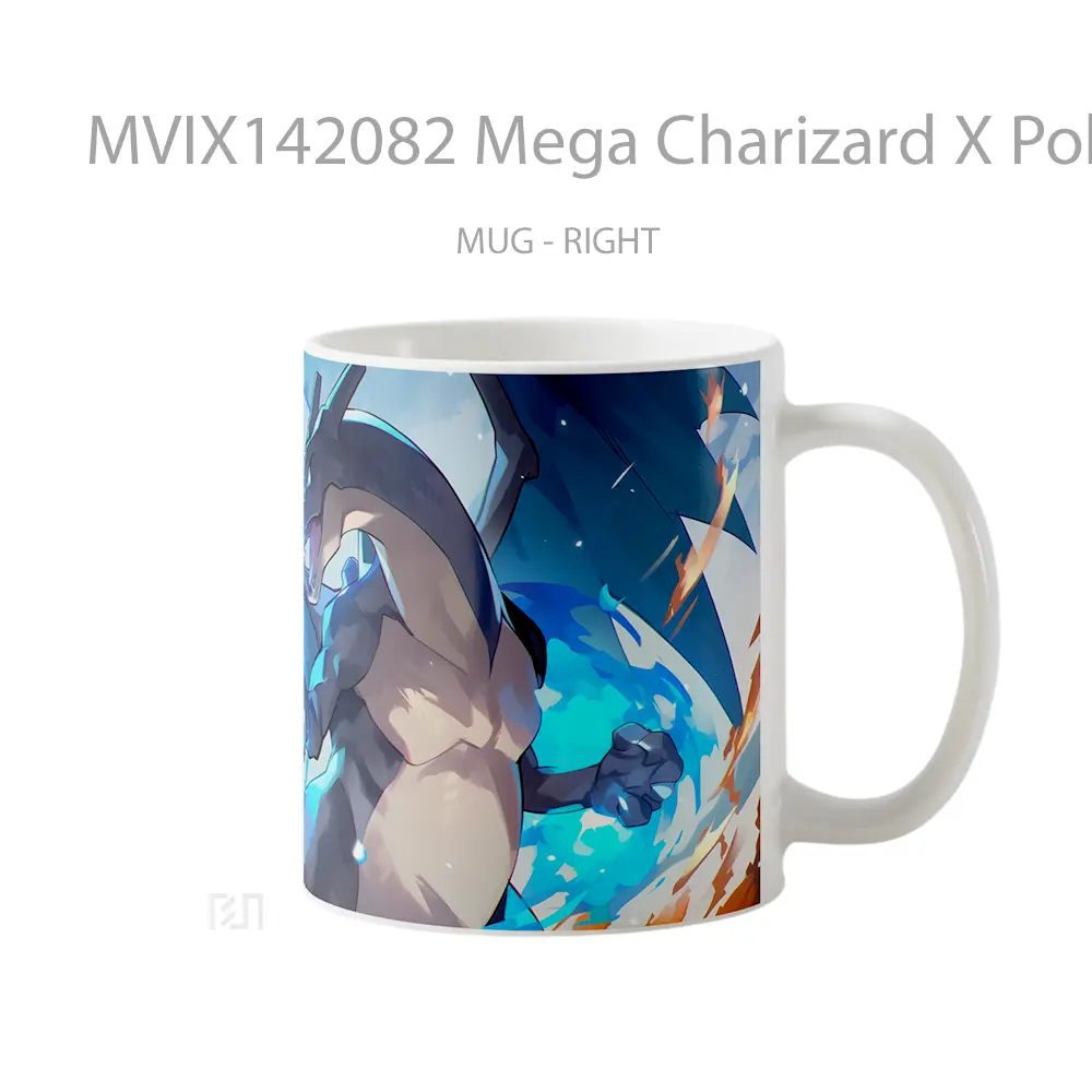Mug Mega Charizard X Pokemon Gelas Keramik Unik - All-side / Desain
