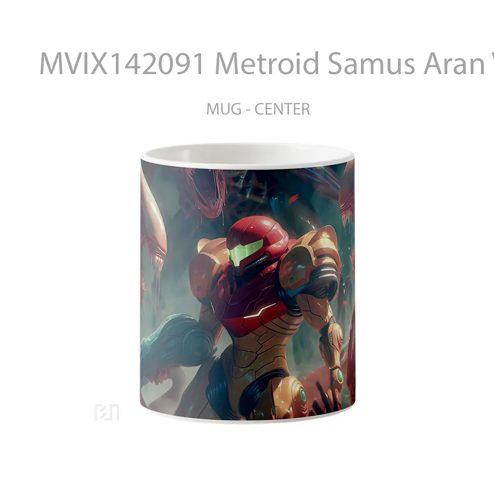 Mug Metroid Samus Aran Vs Alien Gelas Keramik Unik